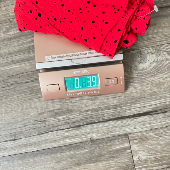 Zara Red Pleated Polka Dot High-Waisted Shorts size small zip button closure - Picture 10 of 10